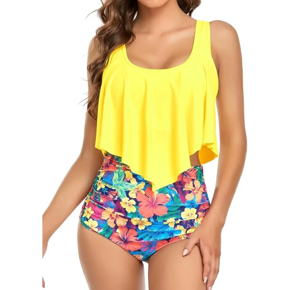 Tankini Swimsuit Women High Waisted Bikini Plus Size Tummy Control Summer